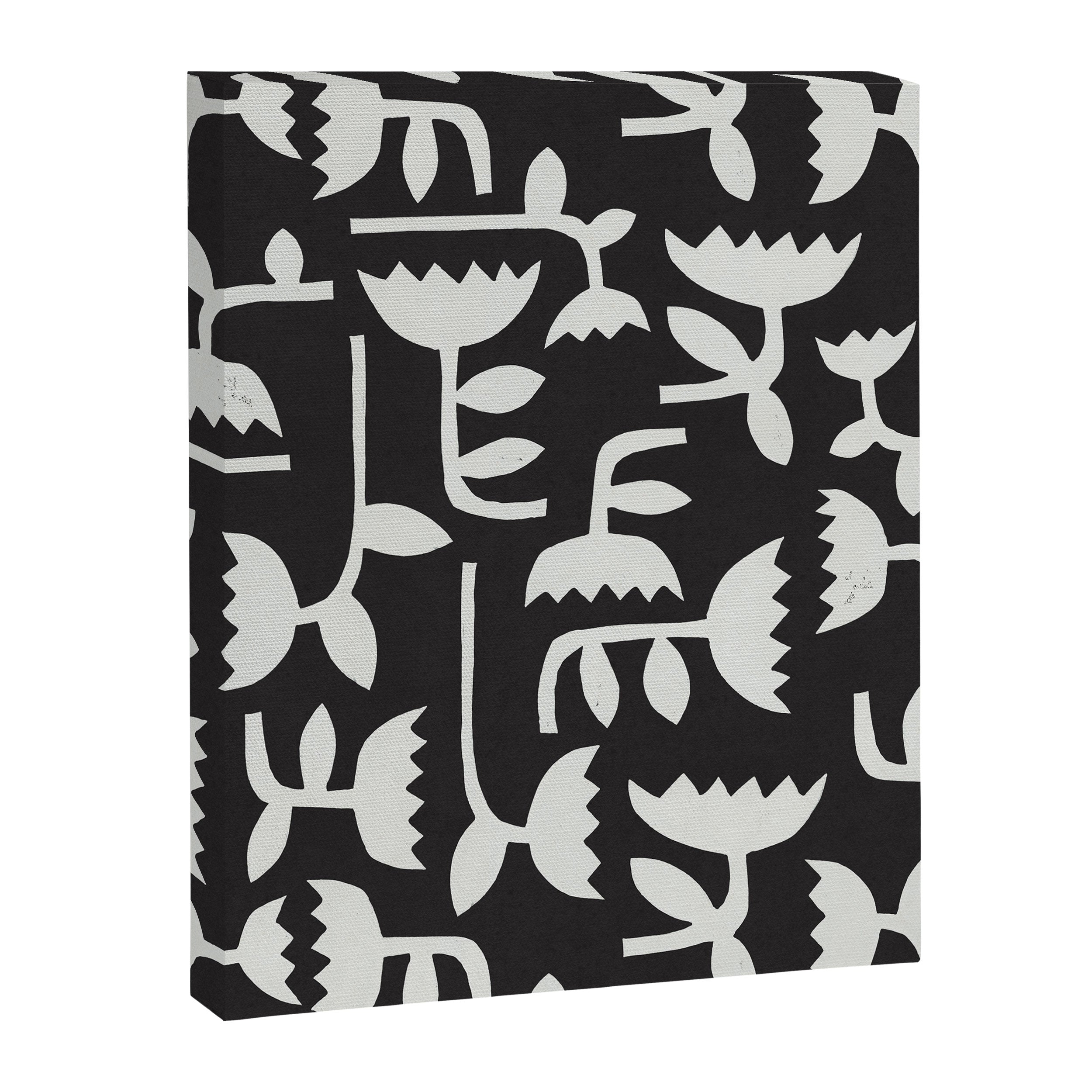 Linocut Tulip Pattern #4 Canvas Print Gallery Image 8