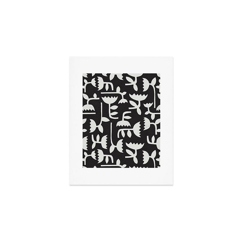 Linocut Tulip Pattern #4 Art Print Gallery Image 1