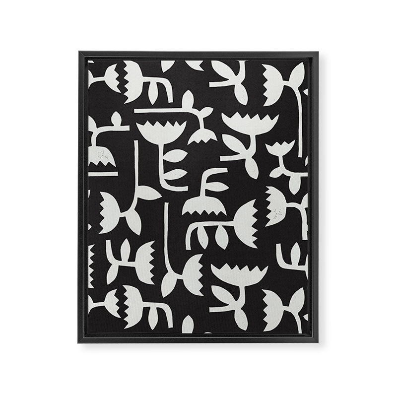 Linocut Tulip Pattern #4 Framed Canvas Print Gallery Image 8