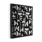 Linocut Tulip Pattern #4 Framed Canvas Print Gallery Image 2