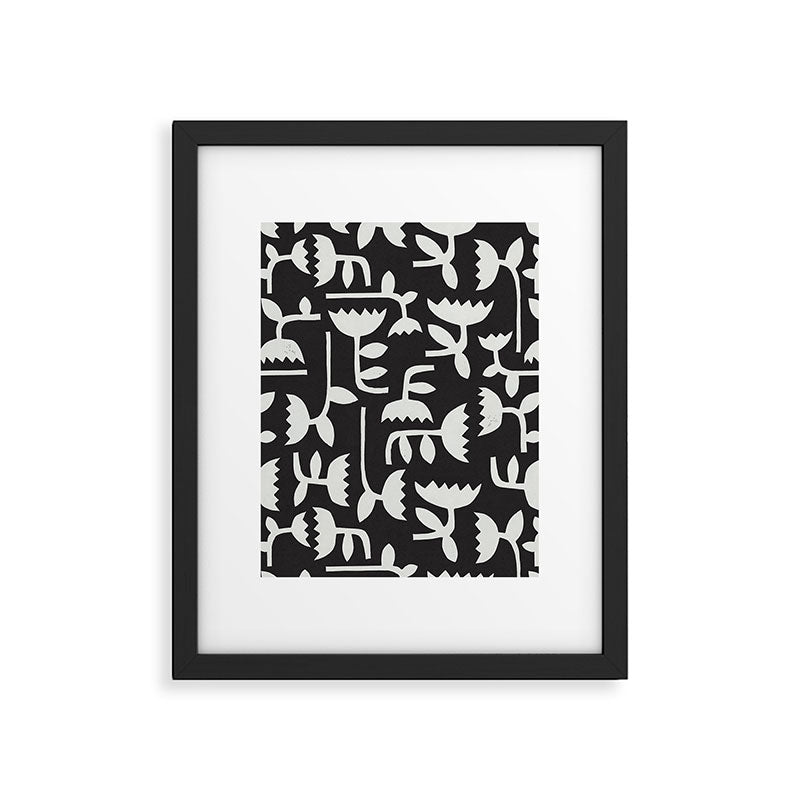Linocut Tulip Pattern #4 Framed Art Print Gallery Image 6
