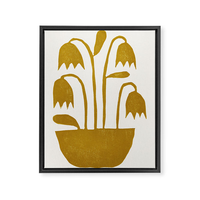 Linocut Tulips #1 Framed Canvas Print Gallery Image 1