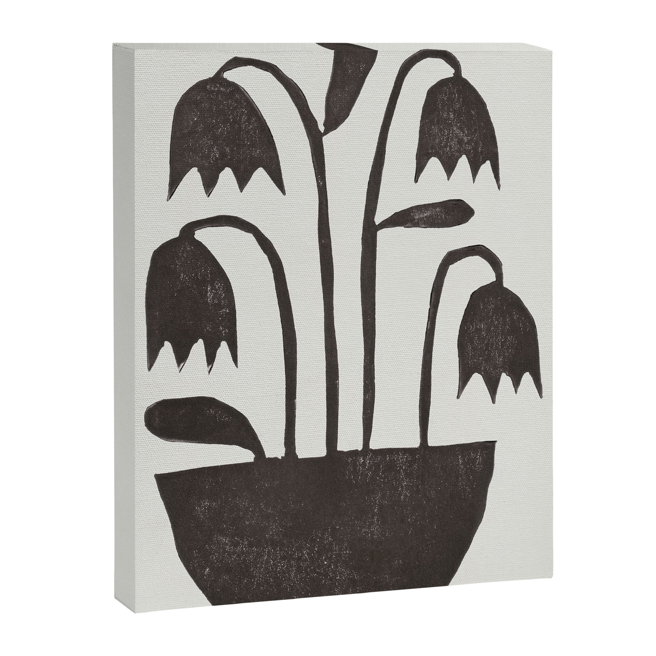 Linocut Tulips #2 Canvas Print Gallery Image 6