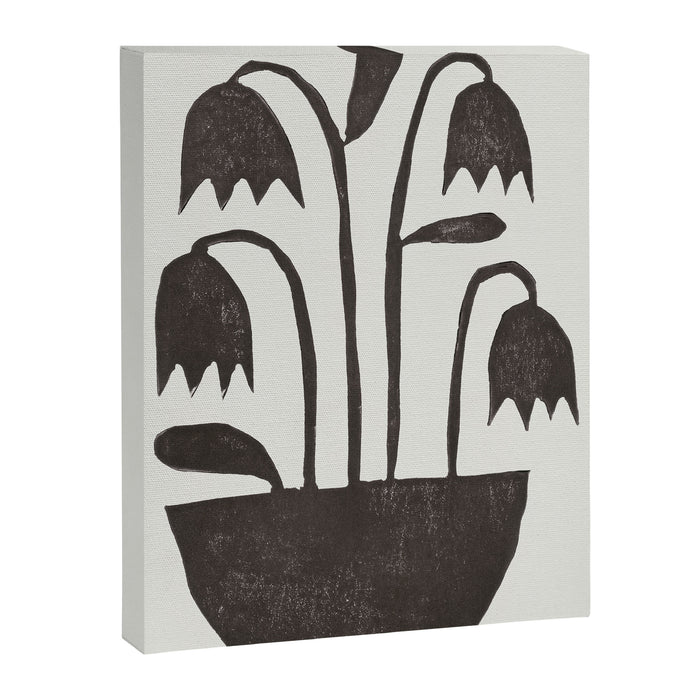 Linocut Tulips #2 Canvas Print Gallery Image 1