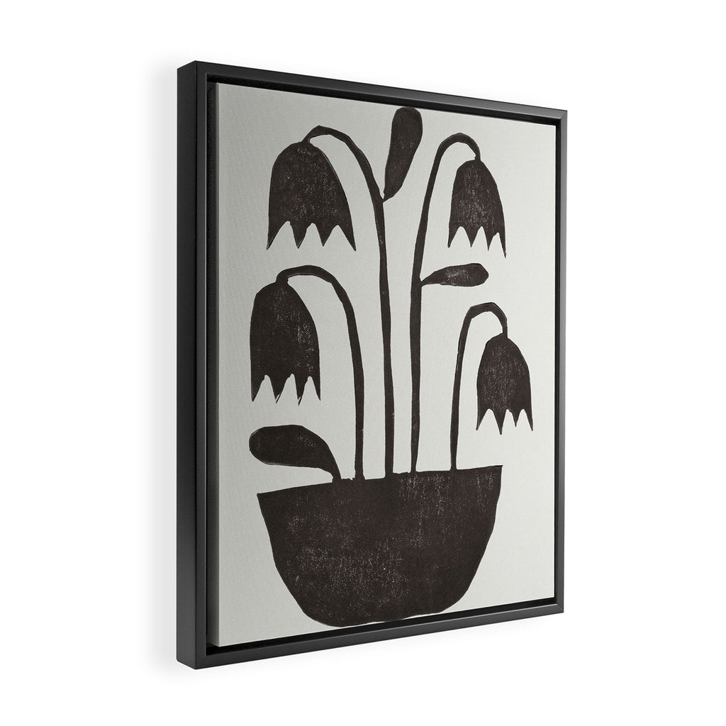 Linocut Tulips #2 Framed Canvas Print Gallery Image 2