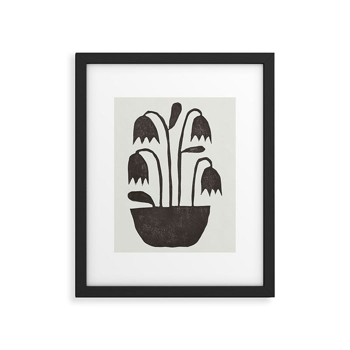 Linocut Tulips #2 Framed Art Print Gallery Image 1
