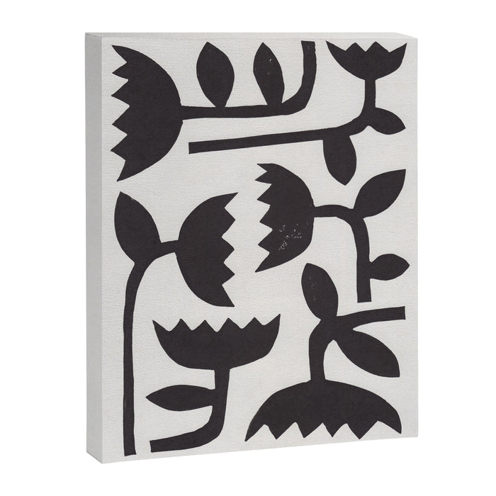 Linocut Tulips #3 Canvas Print Gallery Image 1