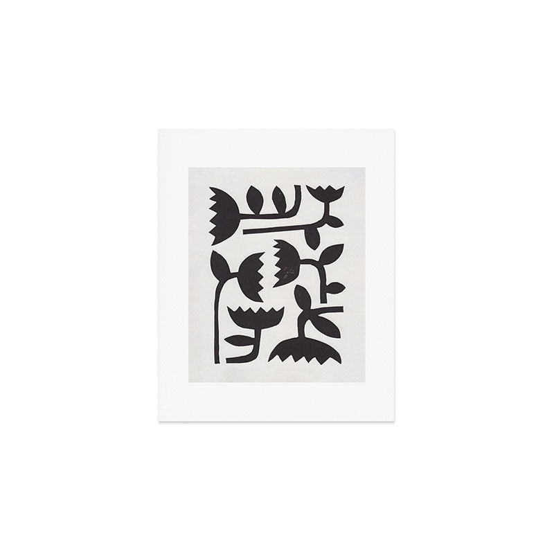 Linocut Tulips #3 Art Print Gallery Image 1