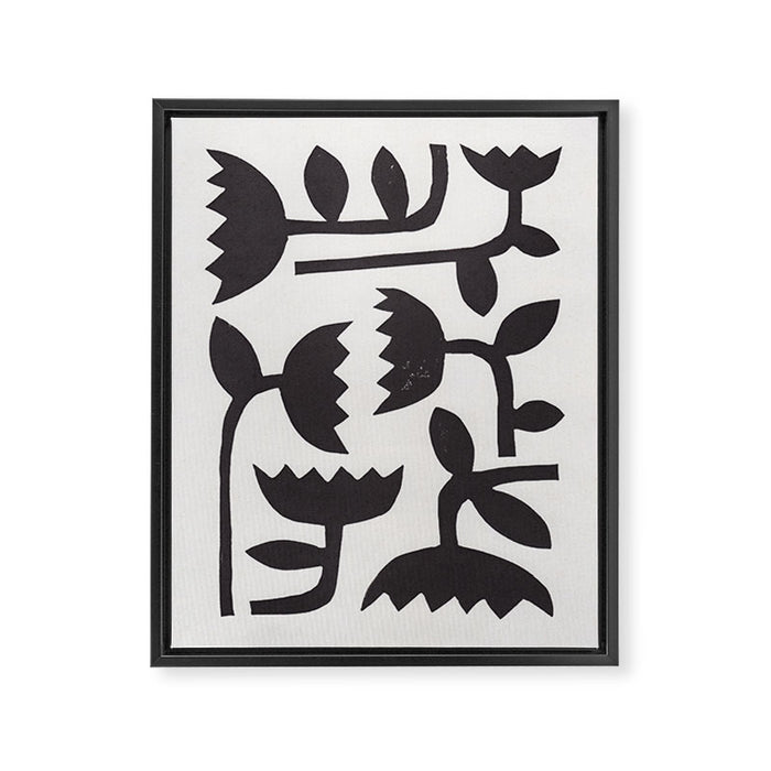 Linocut Tulips #3 Framed Canvas Print Gallery Image 1