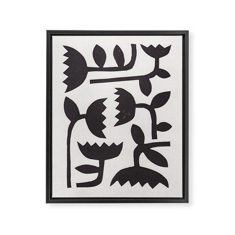 Linocut Tulips #3 Framed Canvas Print Gallery Image 6