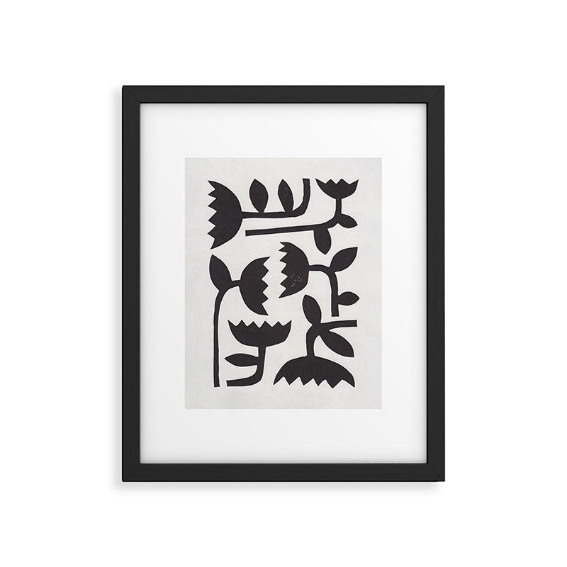 Linocut Tulips #3 Framed Art Print Gallery Image 5
