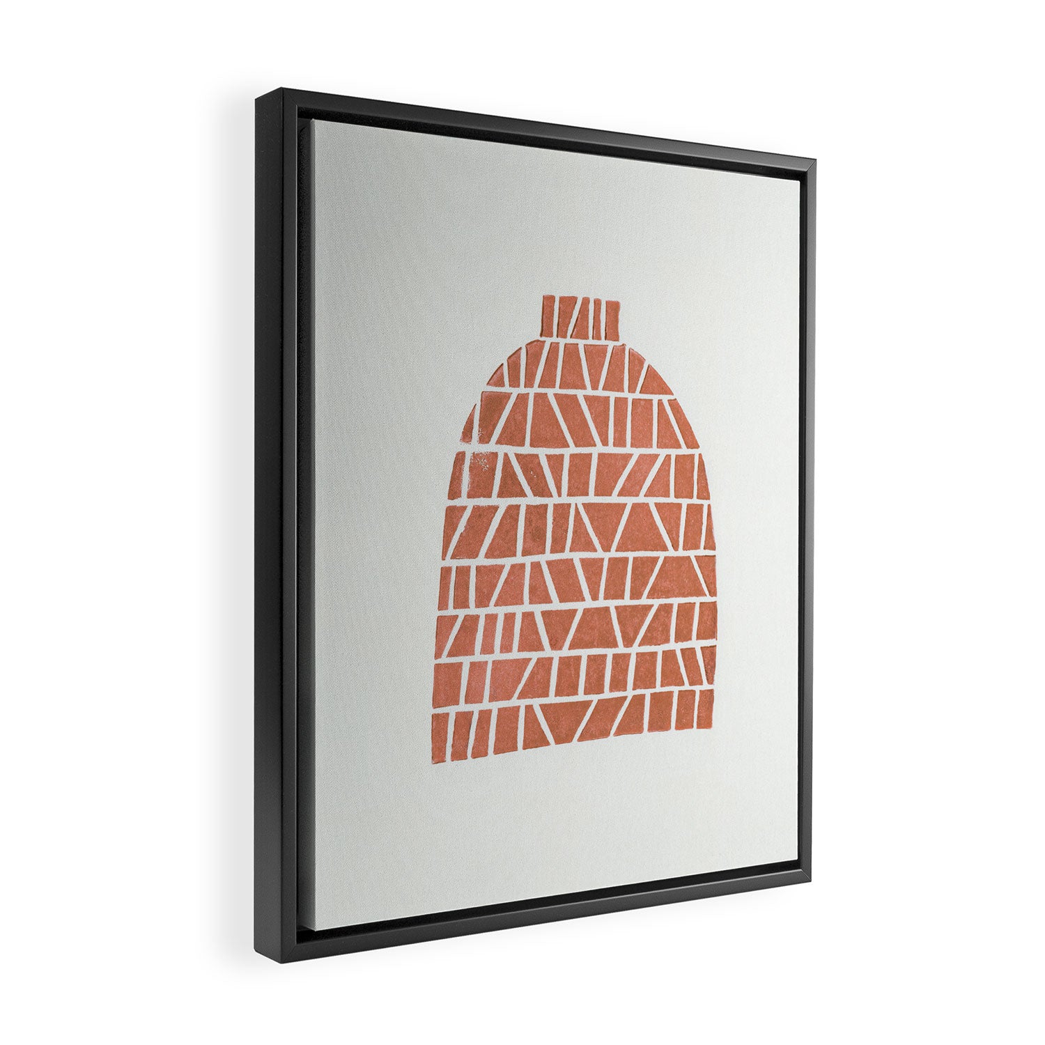 Linocut Vase #1 Framed Canvas Print Gallery Image 2