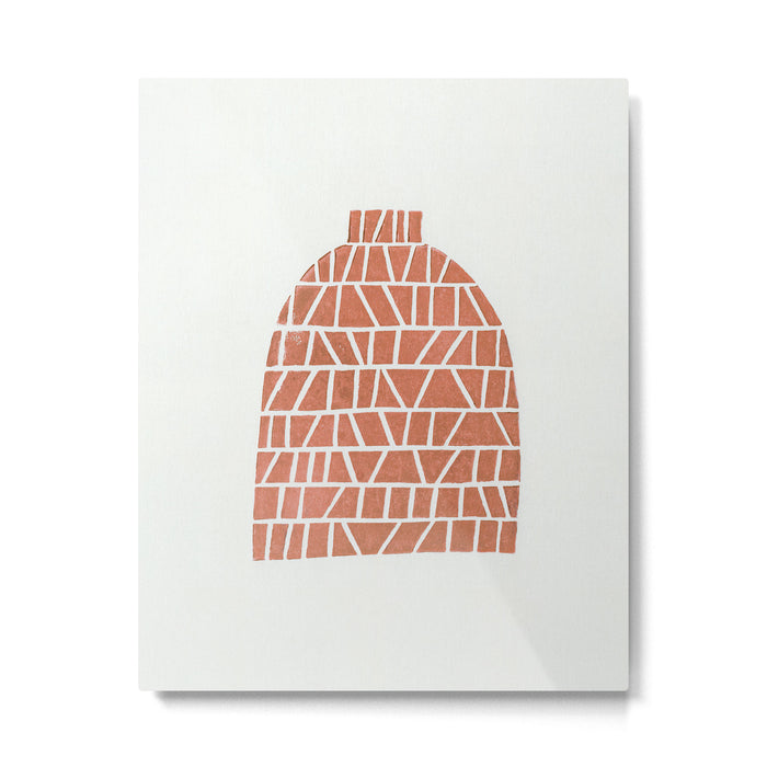 Linocut Vase #1 Metal Print Gallery Image 1