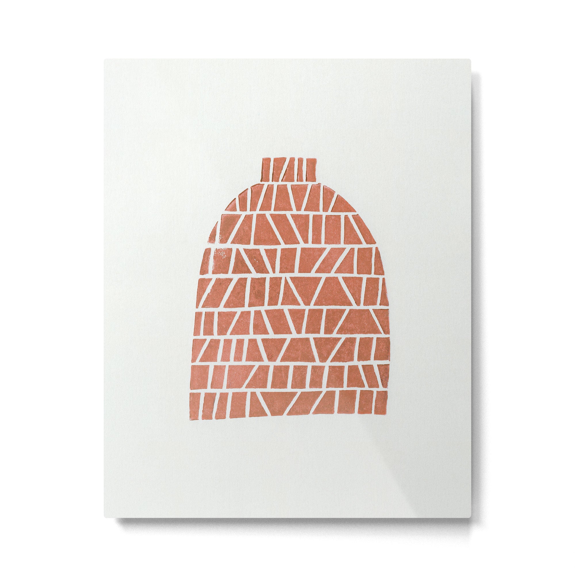 Linocut Vase #1 Metal Print Gallery Image 4