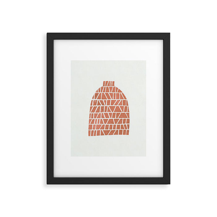 Linocut Vase #1 Framed Art Print Gallery Image 1