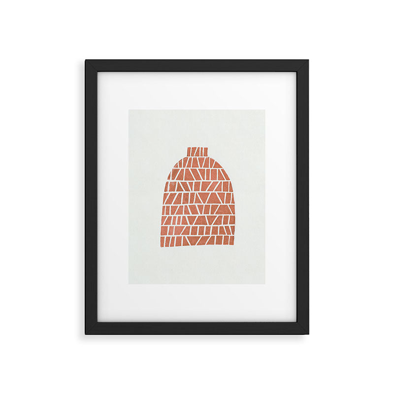 Linocut Vase #1 Framed Art Print Gallery Image 5