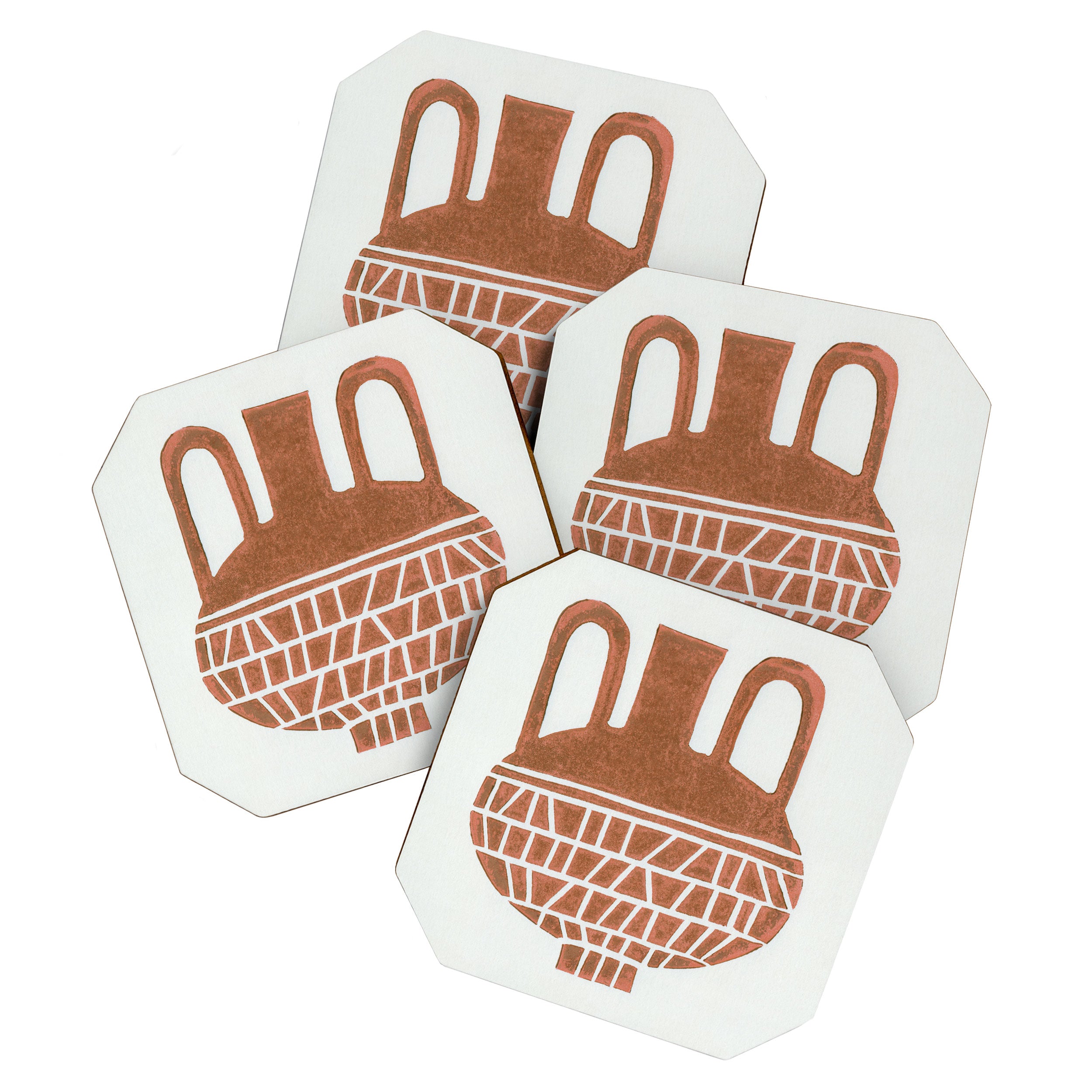 Linocut Vase #2 Coaster Gallery Image 1