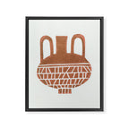 Linocut Vase #2 Framed Canvas Print Gallery Image 6