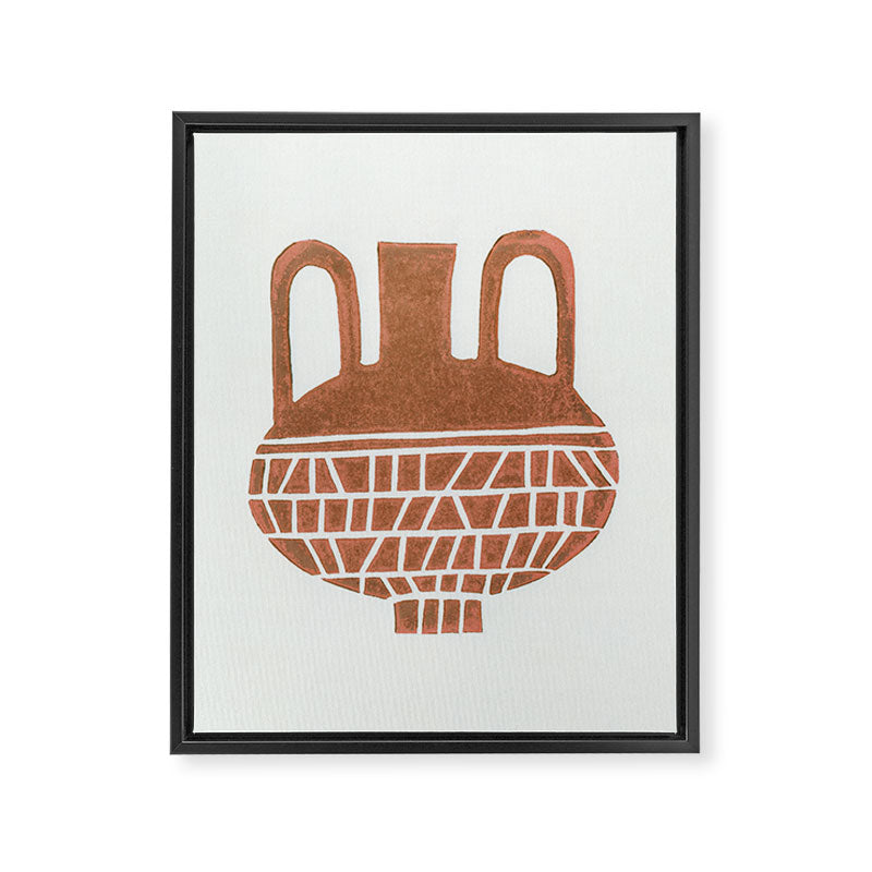Linocut Vase #2 Framed Canvas Print Gallery Image 6