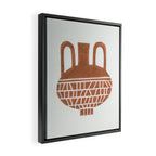 Linocut Vase #2 Framed Canvas Print Gallery Image 2