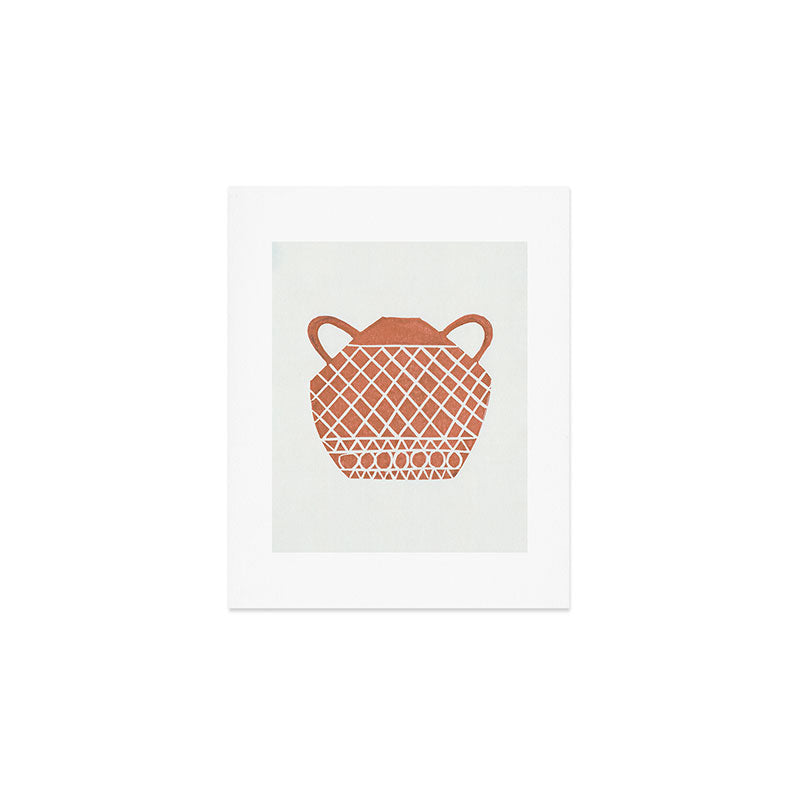 Linocut Vase #3 Art Print Gallery Image 1