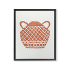 Linocut Vase #3 Framed Canvas Print Gallery Image 6