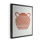Linocut Vase #3 Framed Canvas Print Gallery Image 2