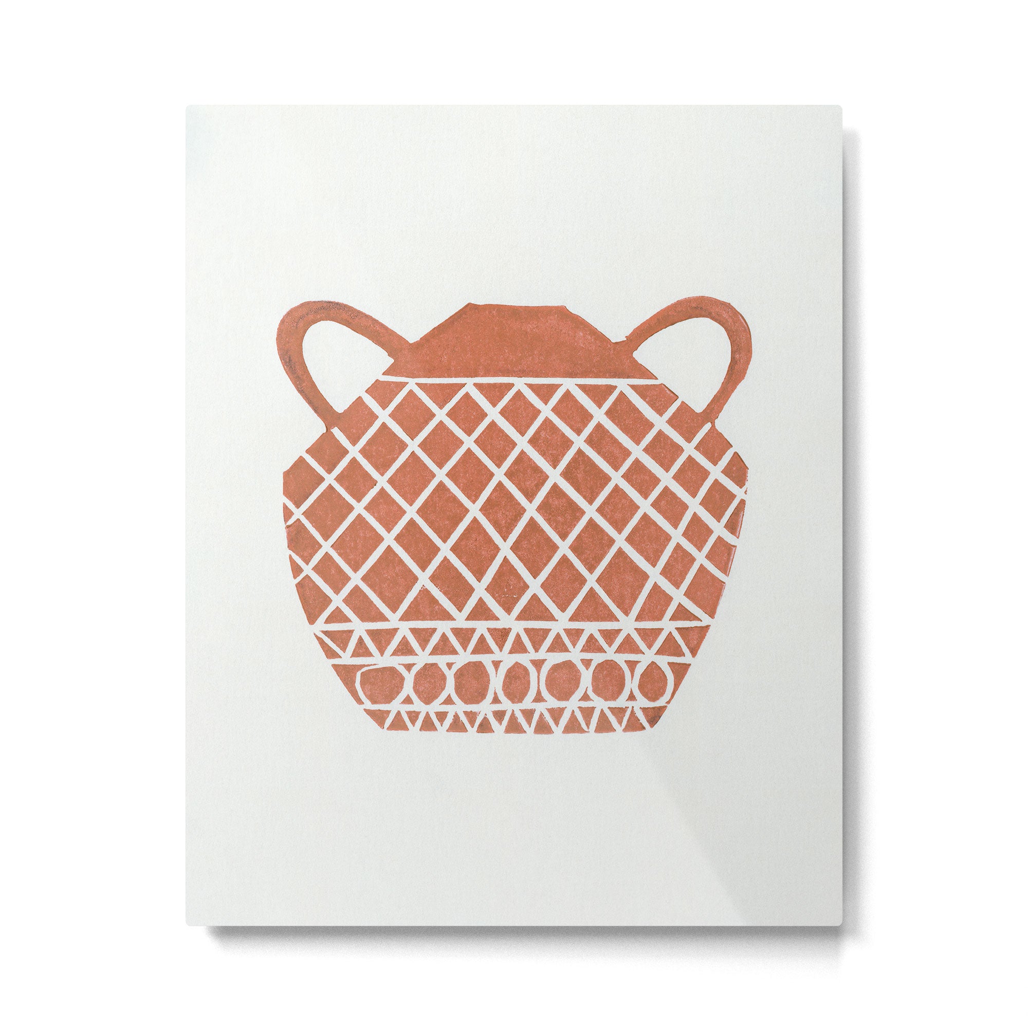 Linocut Vase #3 Metal Print Gallery Image 4