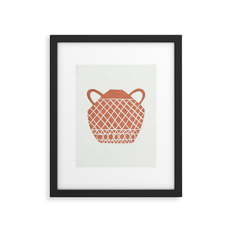 Linocut Vase #3 Framed Art Print Gallery Image 5