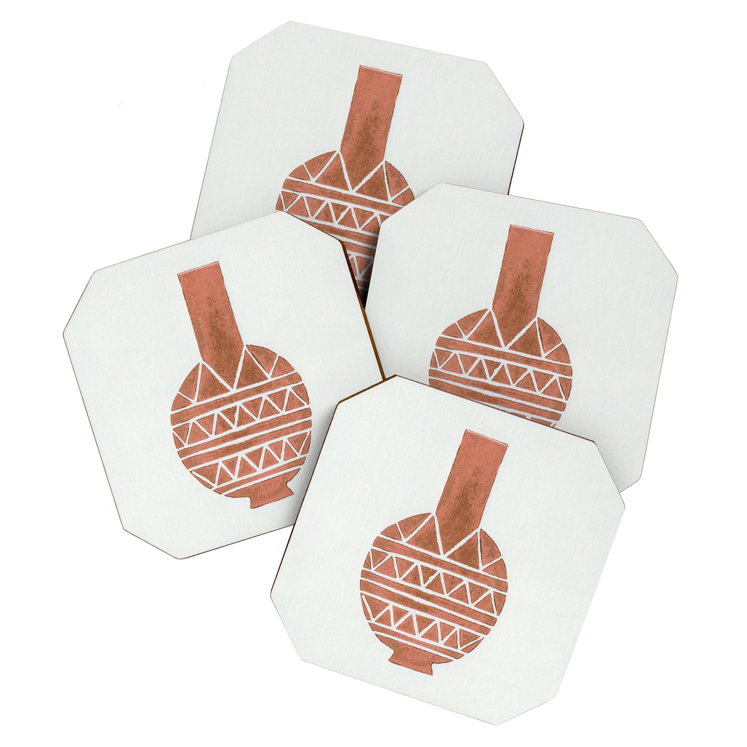 Linocut Vase #4 Coaster Gallery Image 1