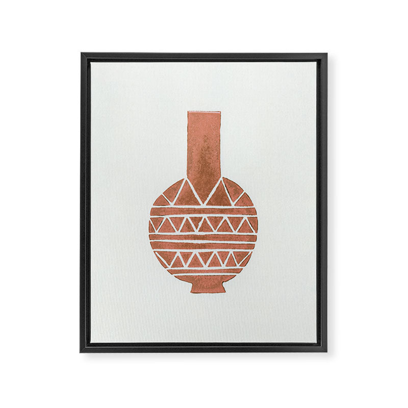 Linocut Vase #4 Framed Canvas Print Gallery Image 6