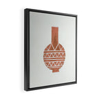 Linocut Vase #4 Framed Canvas Print Gallery Image 2