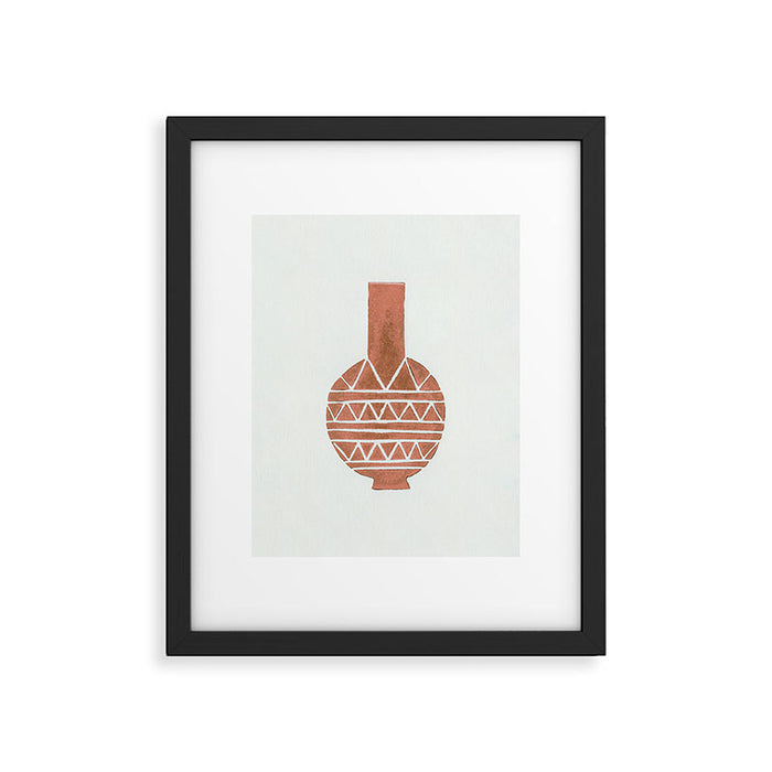 Linocut Vase #4 Framed Art Print Gallery Image 1
