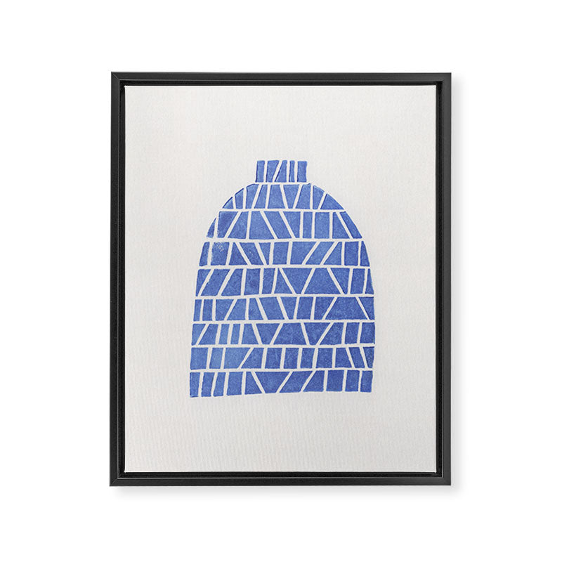 Linocut Vase #5 Framed Canvas Print Gallery Image 6