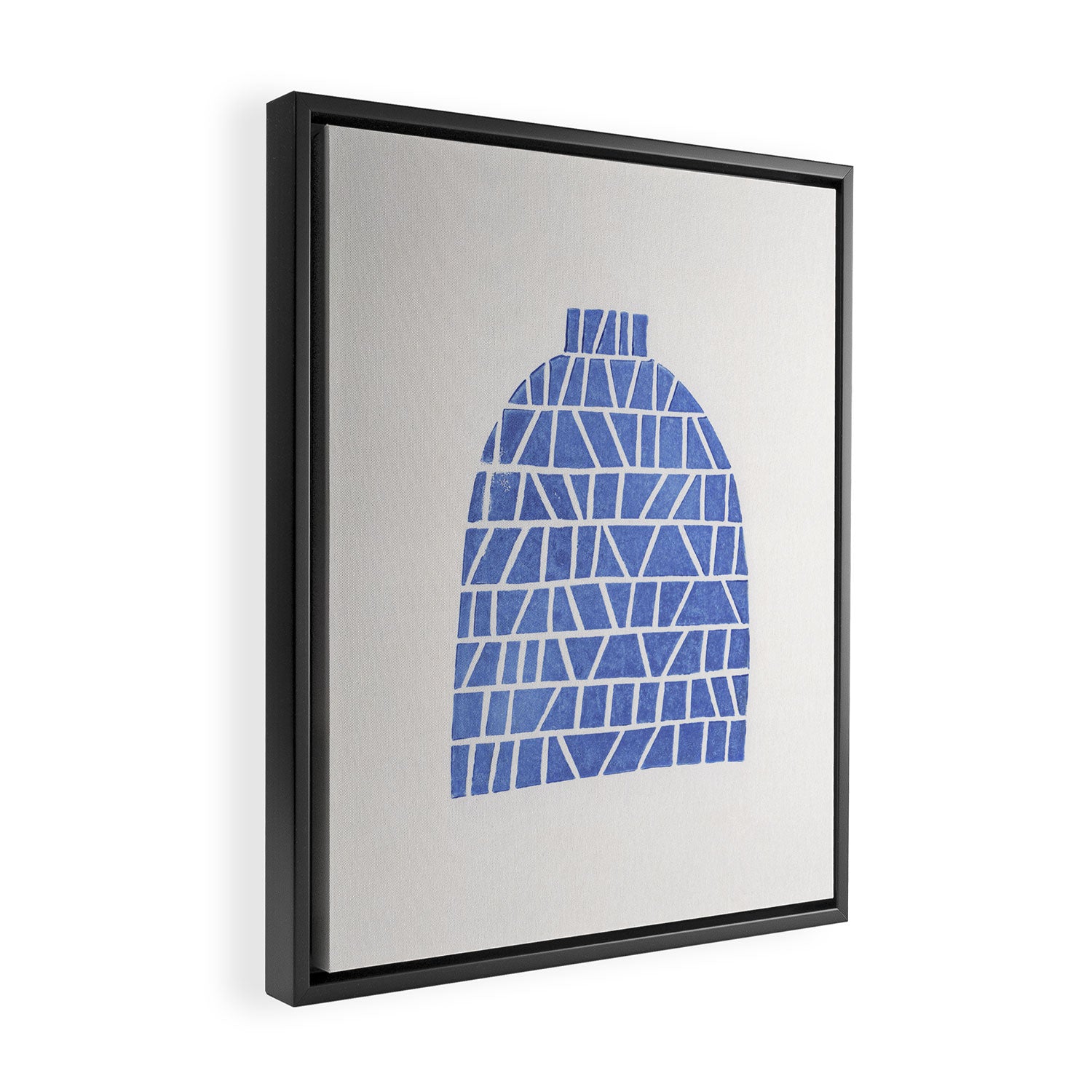 Linocut Vase #5 Framed Canvas Print Gallery Image 2