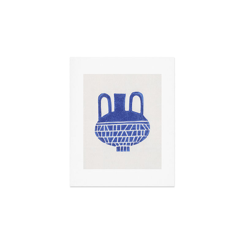 Linocut Vase #6 Art Print Gallery Image 1