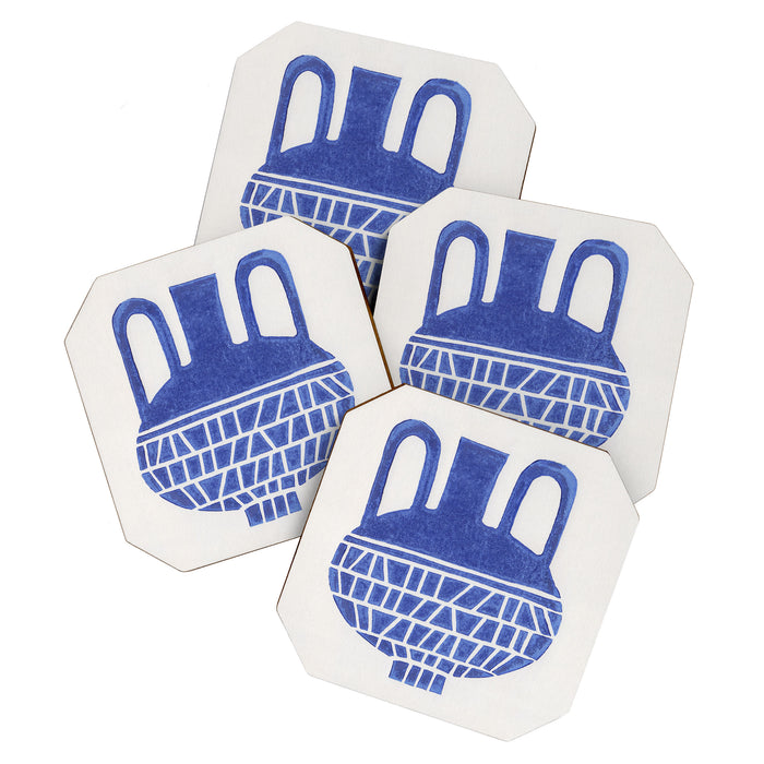 Linocut Vase #6 Coaster Gallery Image 1