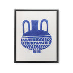 Linocut Vase #6 Framed Canvas Print Gallery Image 6