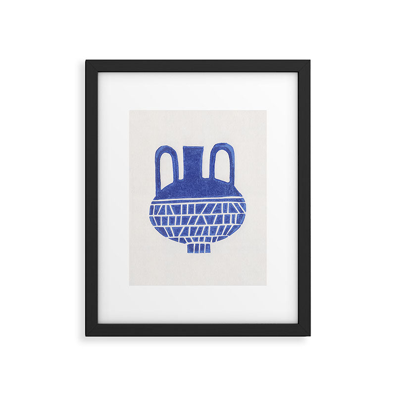 Linocut Vase #6 Framed Art Print Gallery Image 5