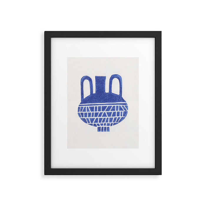 Linocut Vase #6 Framed Art Print Gallery Image 1