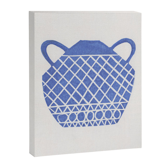 Linocut Vase #7 Canvas Print Gallery Image 1