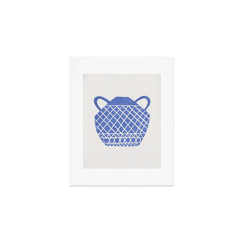 Linocut Vase #7 Art Print Gallery Image 1