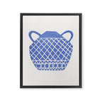 Linocut Vase #7 Framed Canvas Print Gallery Image 6