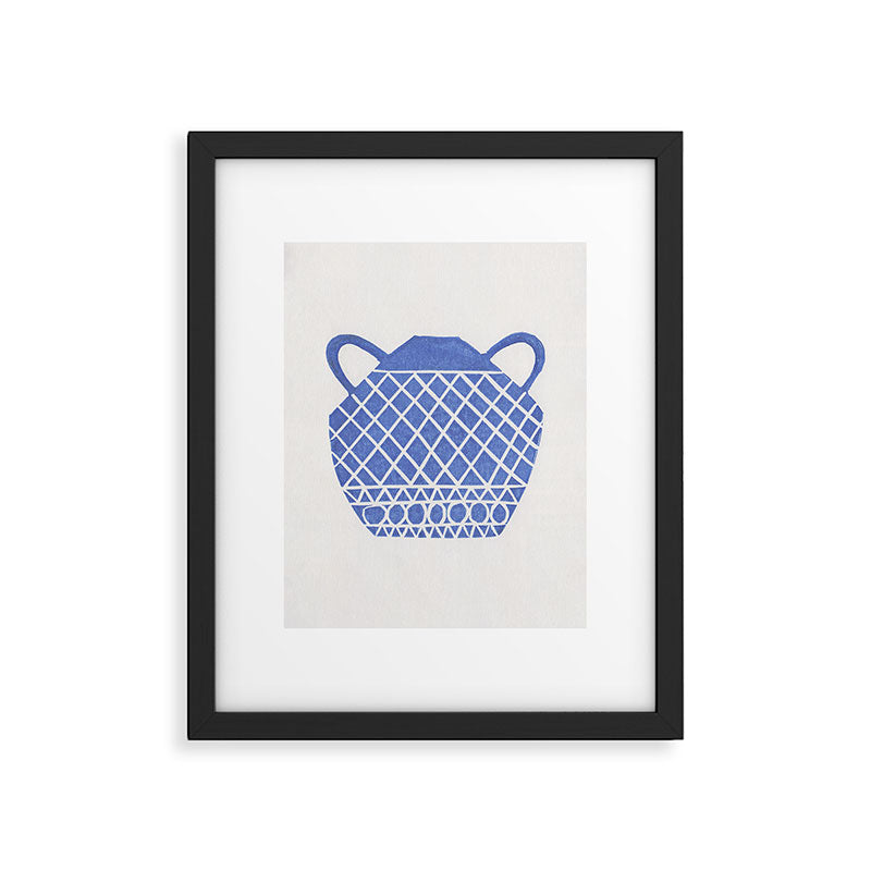 Linocut Vase #7 Framed Art Print Gallery Image 5