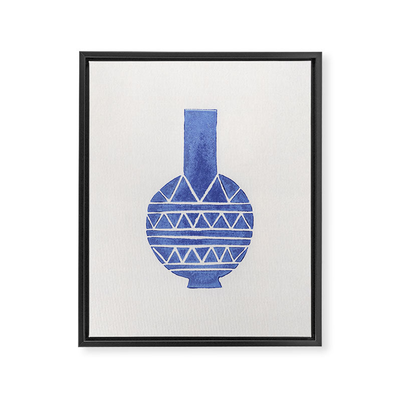 Linocut Vase #8 Framed Canvas Print Gallery Image 6