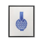 Linocut Vase #8 Framed Canvas Print Gallery Image 6