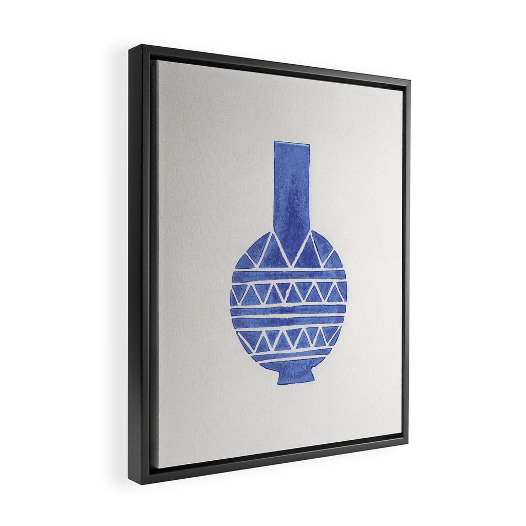 Linocut Vase #8 Framed Canvas Print Gallery Image 2