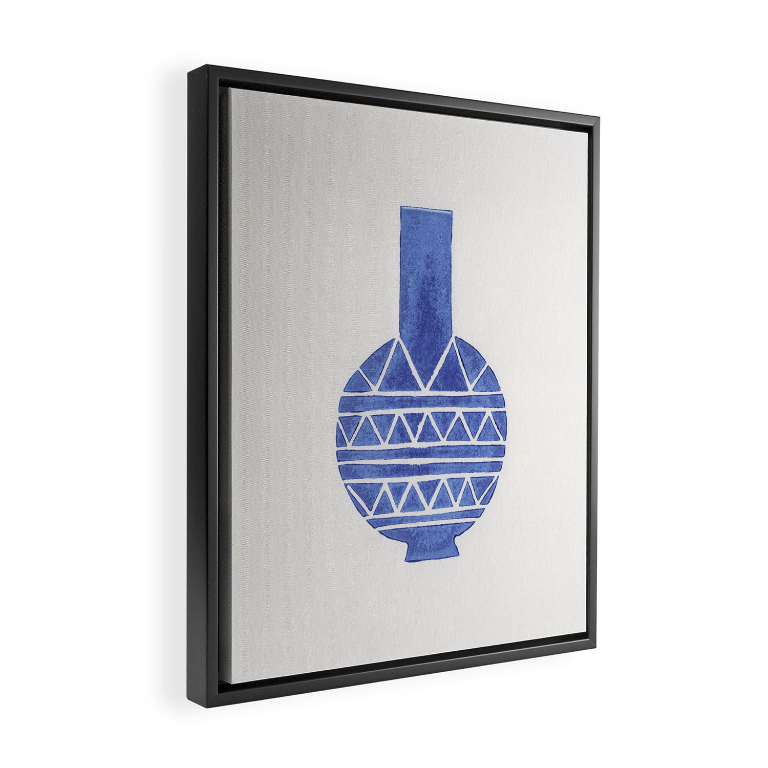 Linocut Vase #8 Framed Canvas Print Gallery Image 2