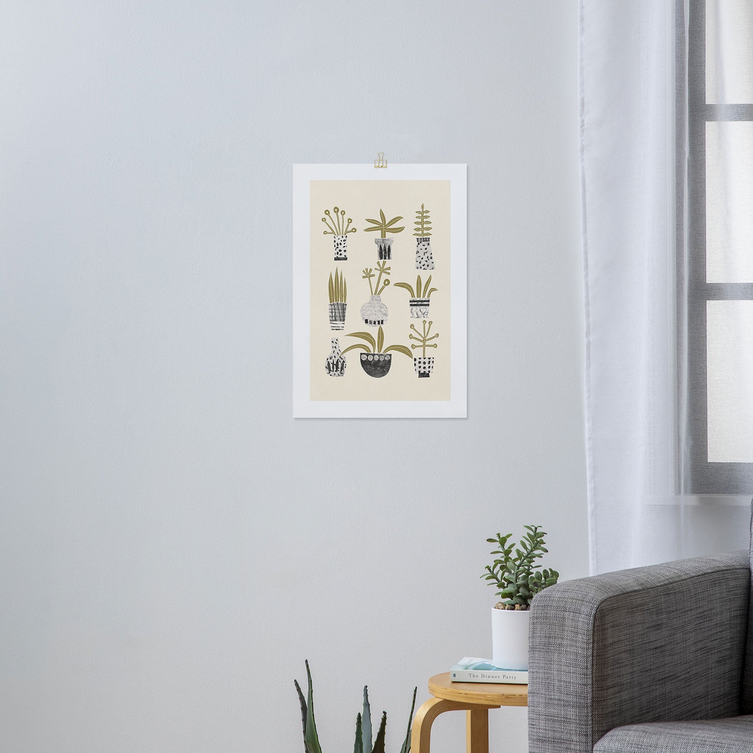 Little Pot Plants Art Print Gallery Image 3