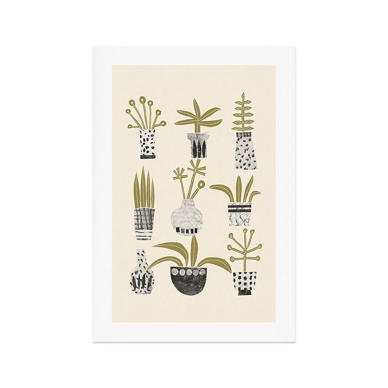 Little Pot Plants Art Print Gallery Image 1